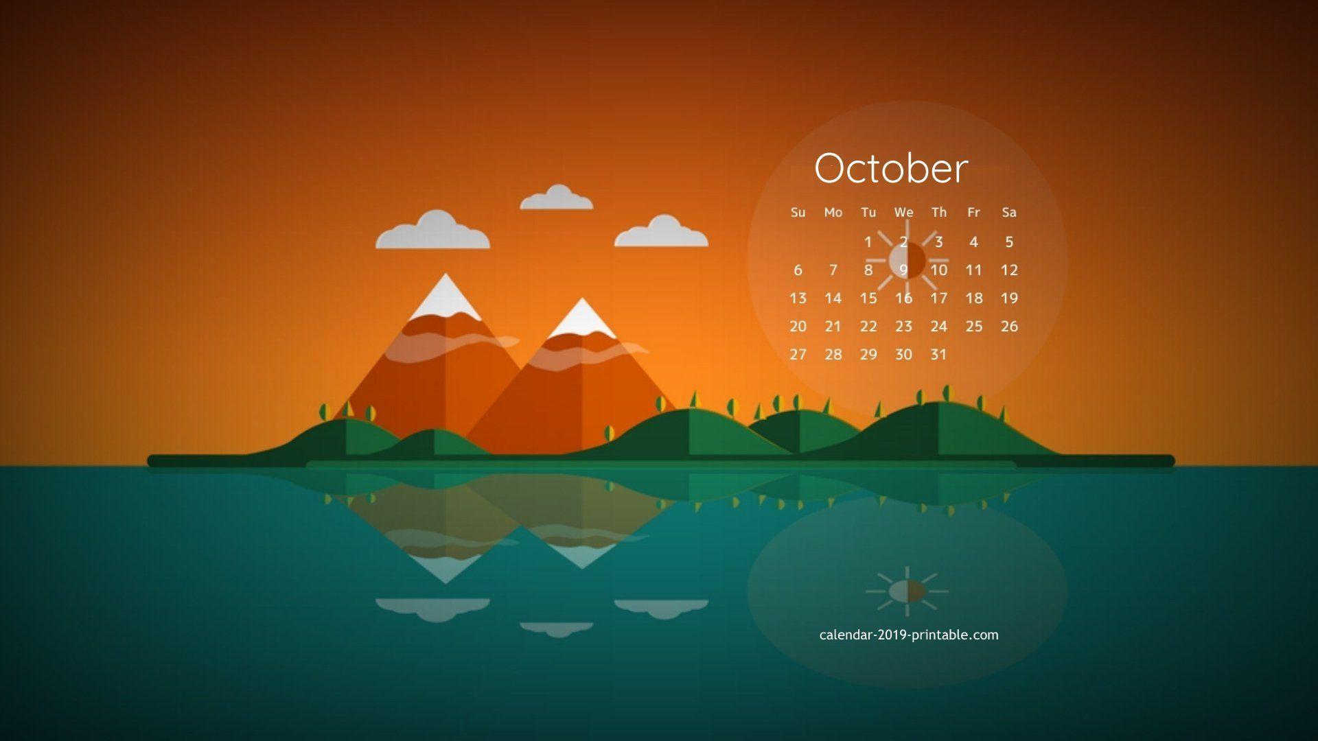october 2019 calendar desktop wallpapers