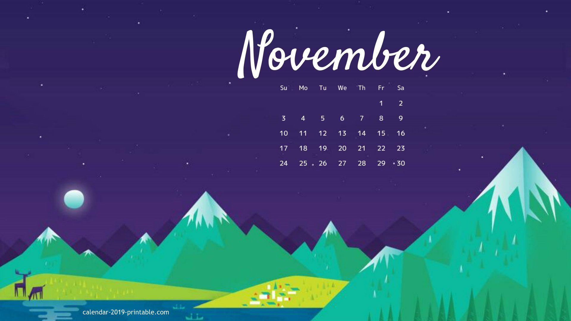 november 2019 calendar desktop wallpaper. Calendar 2019 Wallpaper