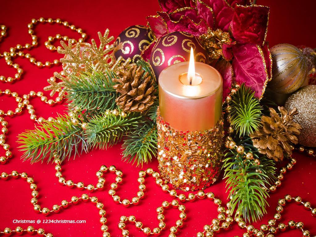 Christmas Candles Wallpaper for Free Download