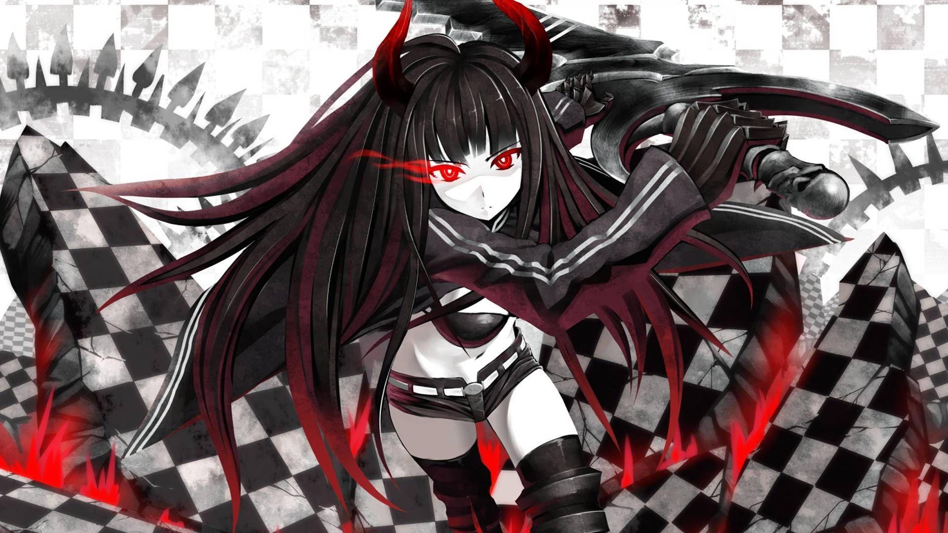 Evil Demon Anime Girl With Sword Wallpaper