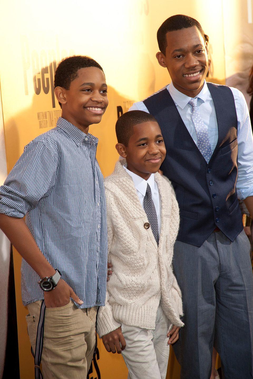 HOLLYWOOD, CA 08: Actors Tyrel Jackson Williams, Tylen Jacob Williams and Tyler James Williams attends the premiere. Tyler james, Young cute boys, Premiere