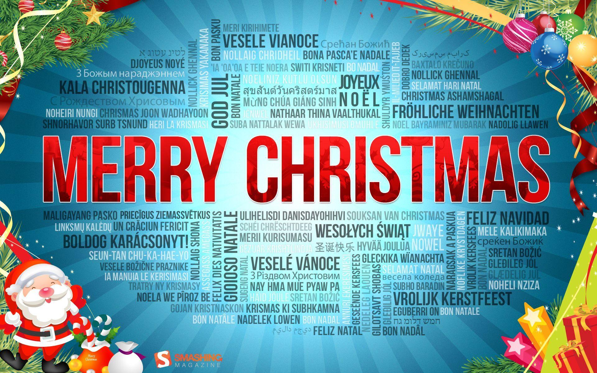 Merry Christmas In All Languages WallPaper HD /w