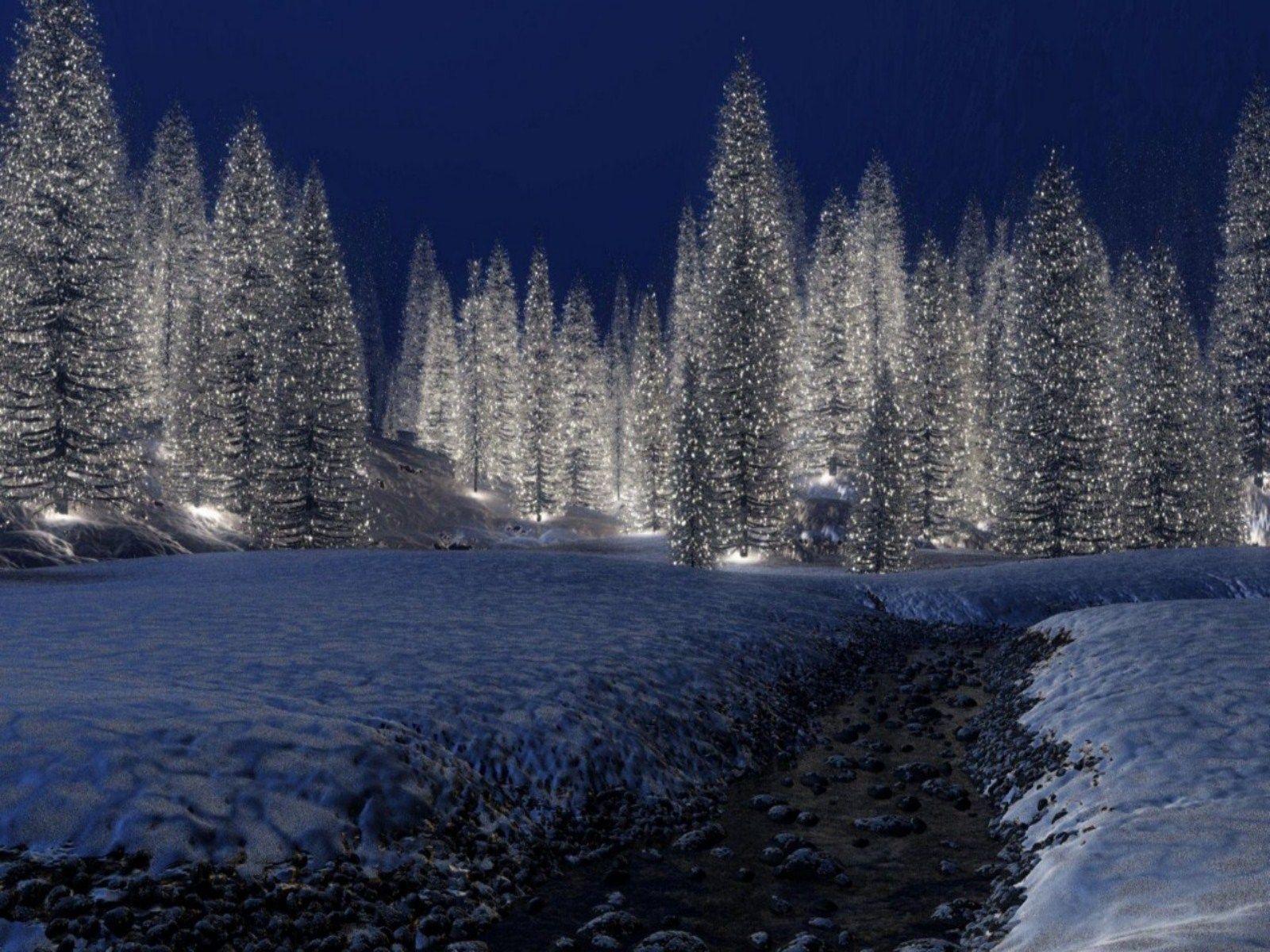 christmas scenery. Free Download HD Snowy Christmas Scene Wallpaper