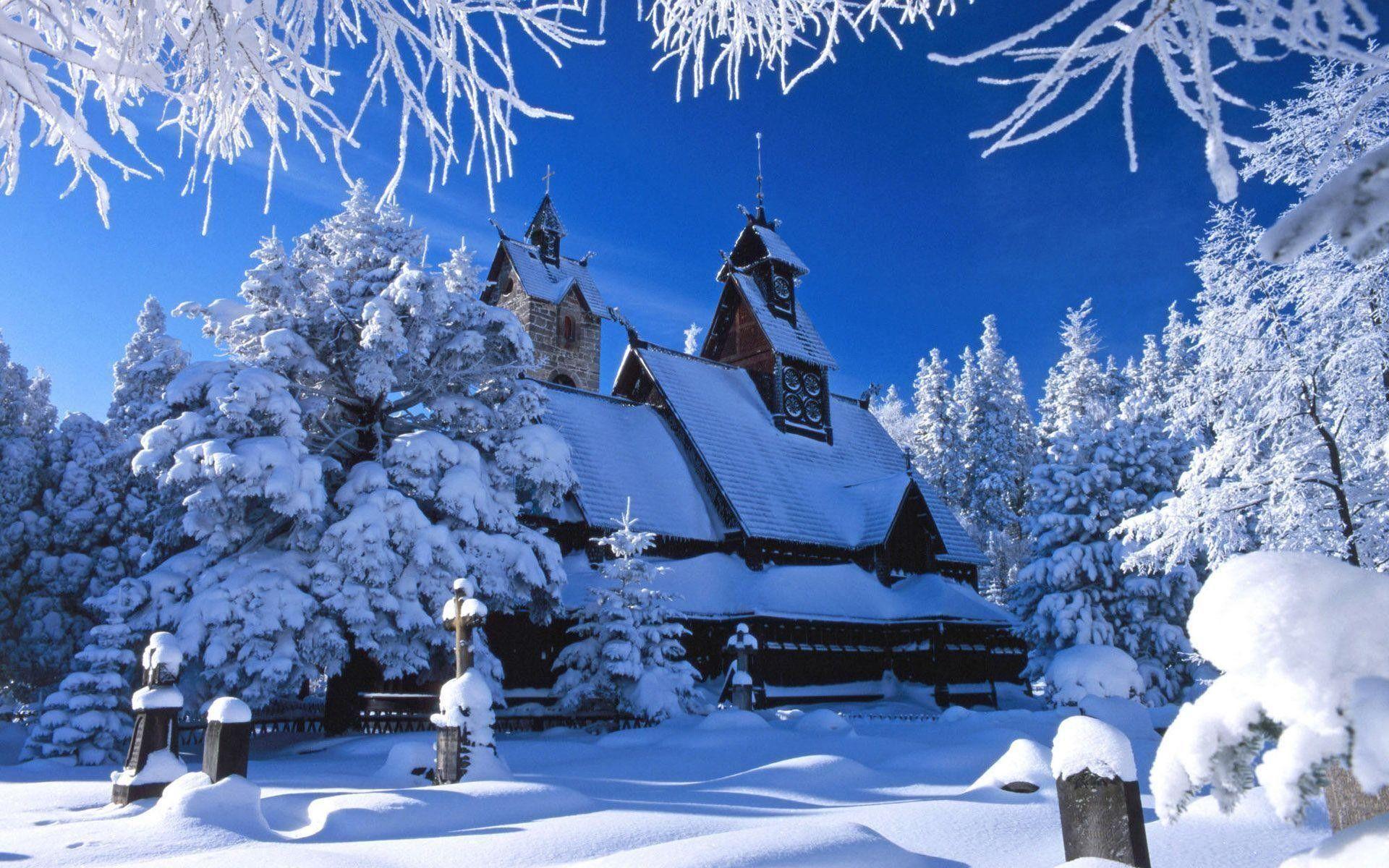 Christmas Winter Scenes Wallpaper