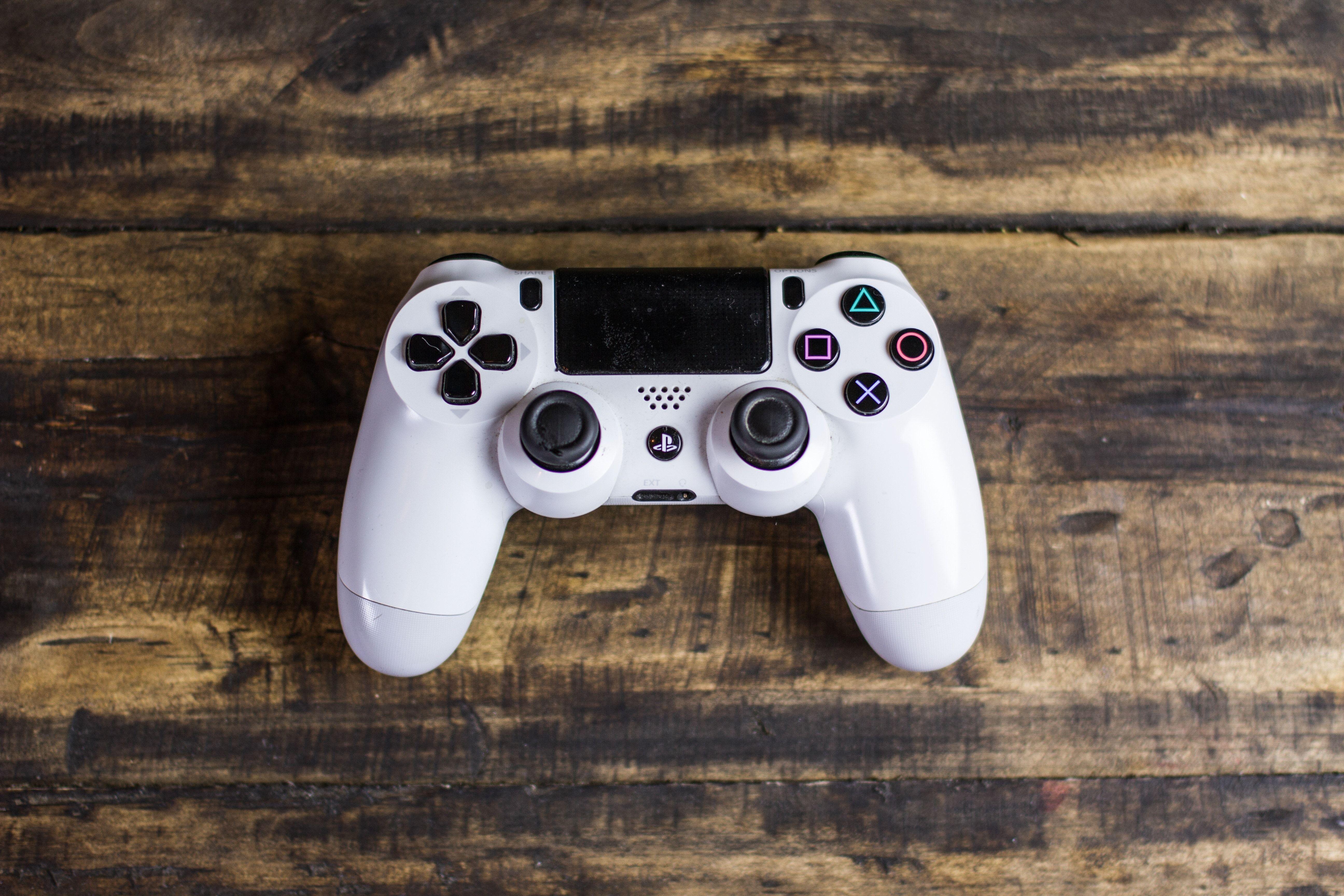 white sony ps4 controller free image