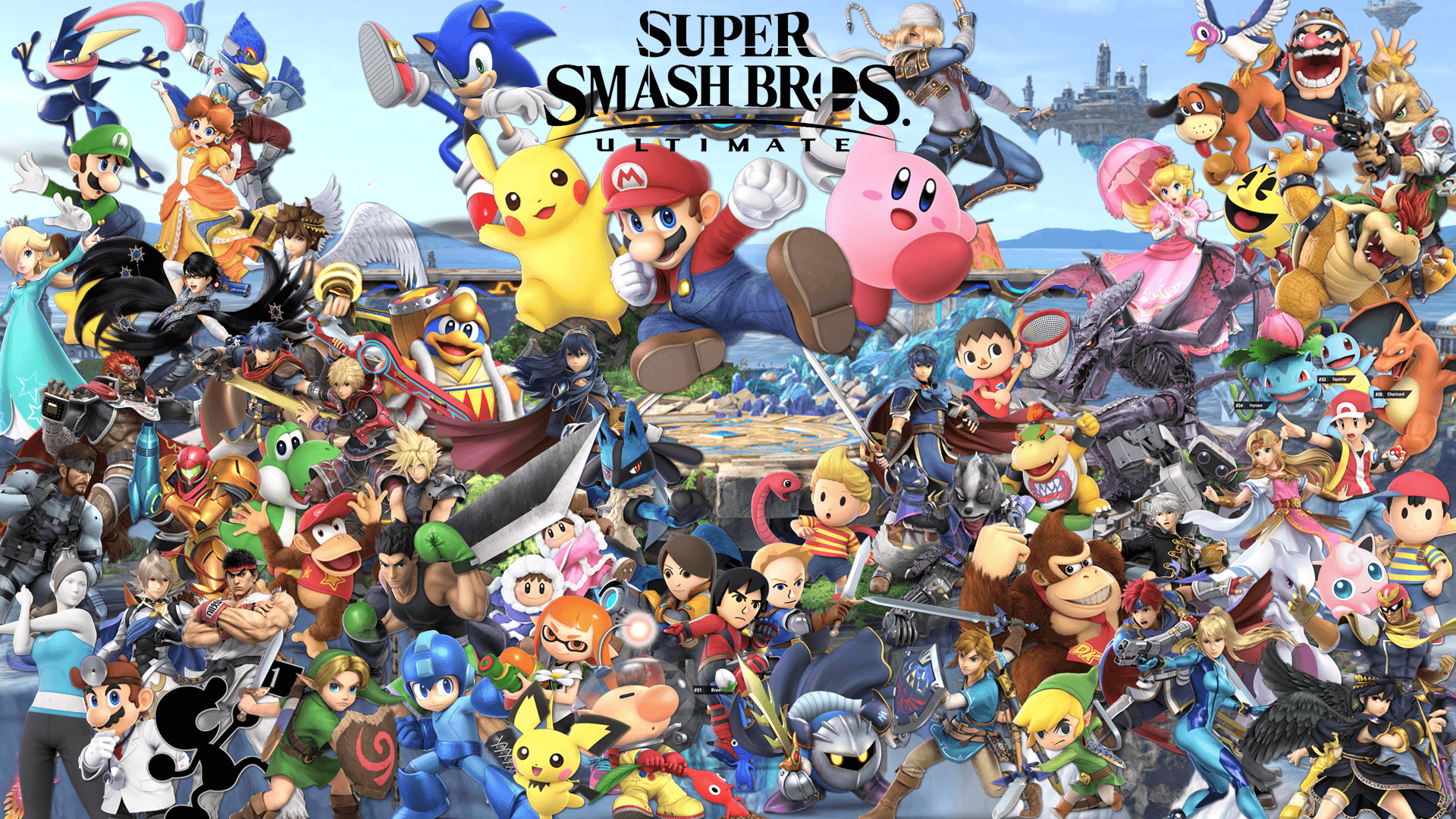 Made a Wallpapers with all the Smash Ultimate Renders : smashbros