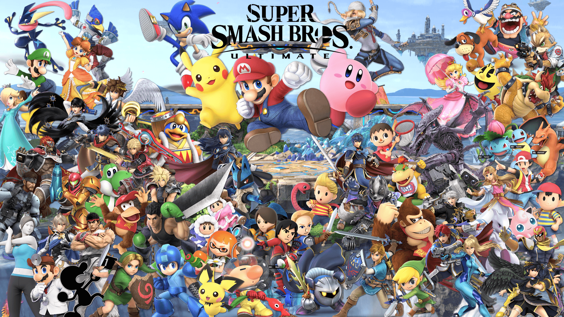 Made a Wallpaper with all the Smash Ultimate Renders