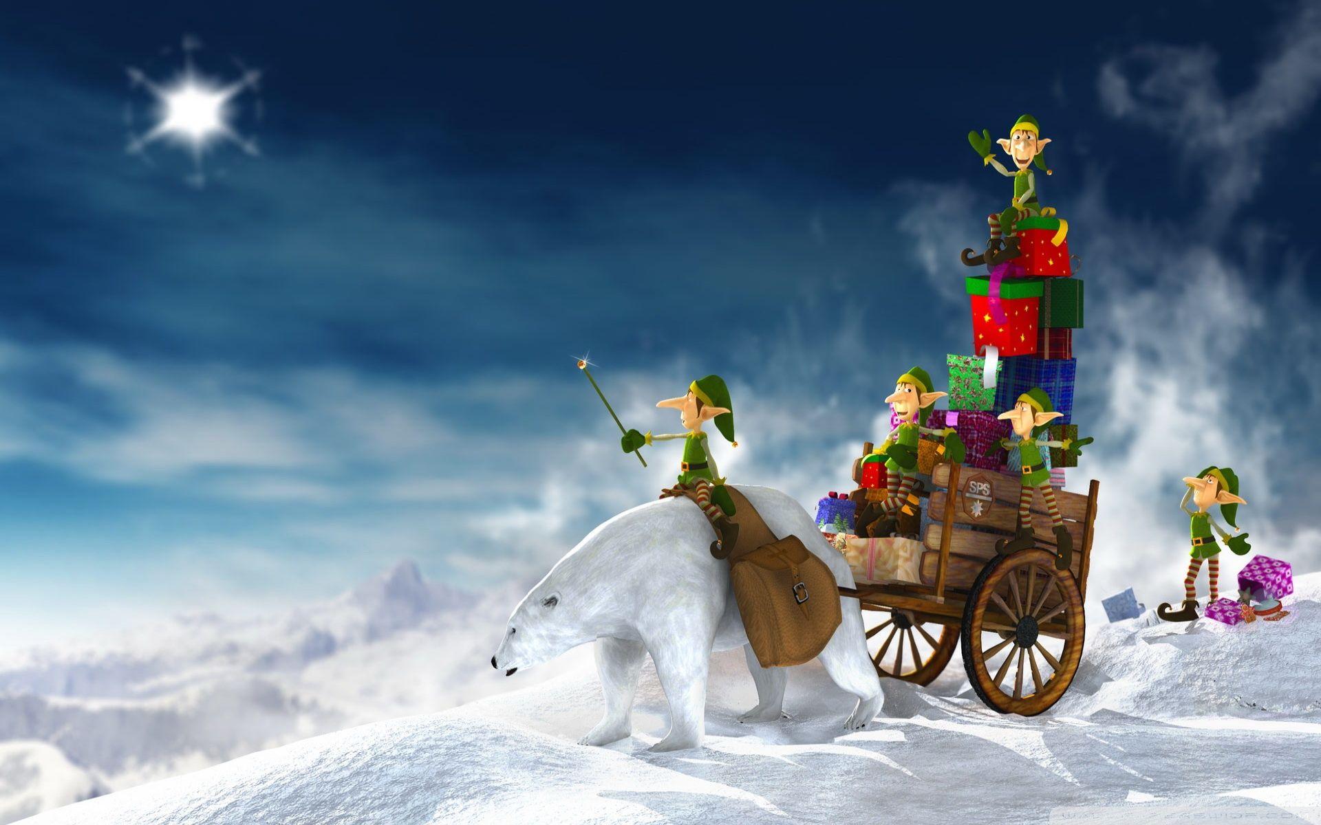 Christmas Elves 3D ❤ 4K HD Desktop Wallpaper for 4K Ultra HD TV