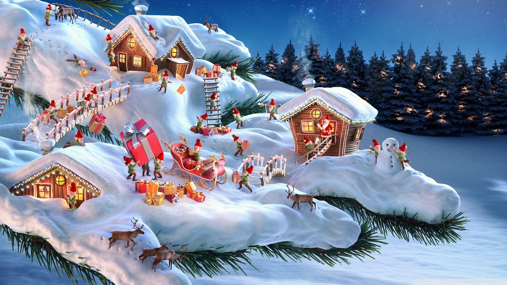 Santa and his Elves ❤ 4K HD Desktop Wallpaper for 4K Ultra