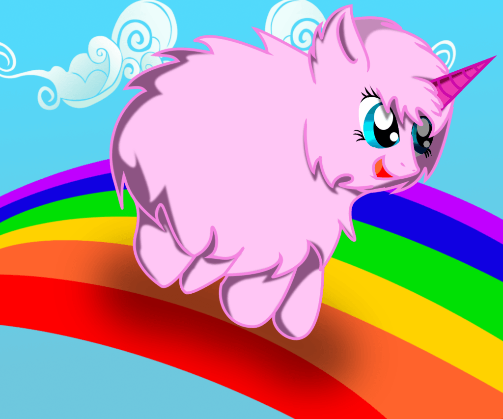 pink fluffy unicorns riding on rainbows.. pink fluffy unicorn