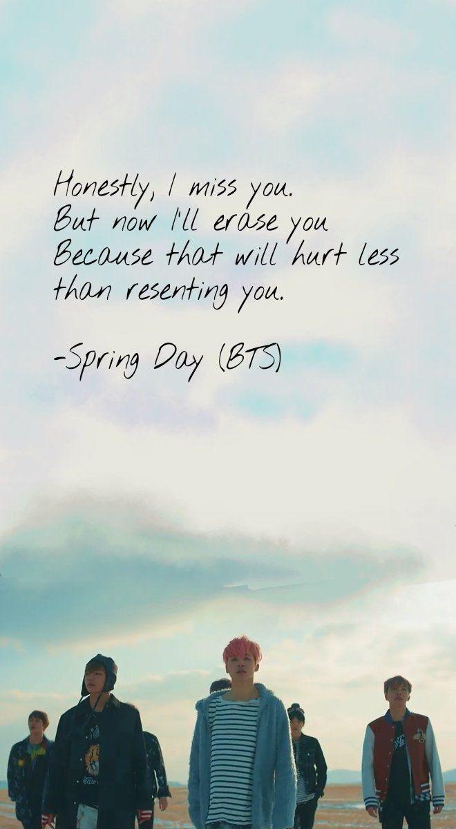 Spring day BTS. 방탄소년다ㄴ. BTS, Bts quotes