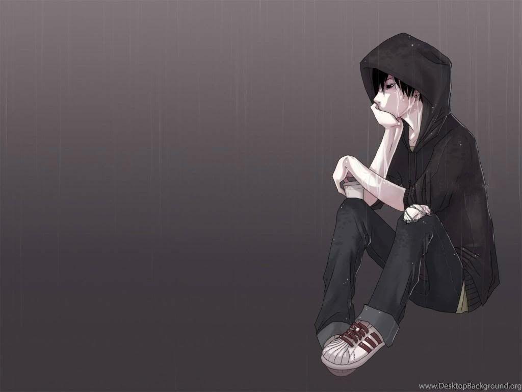 Lonely Sad Anime Girls And Boys Wallpaper Desktop Background