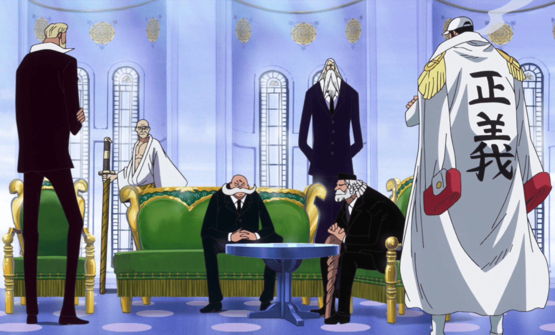 Sakazuki and Gorosei Meeting.png