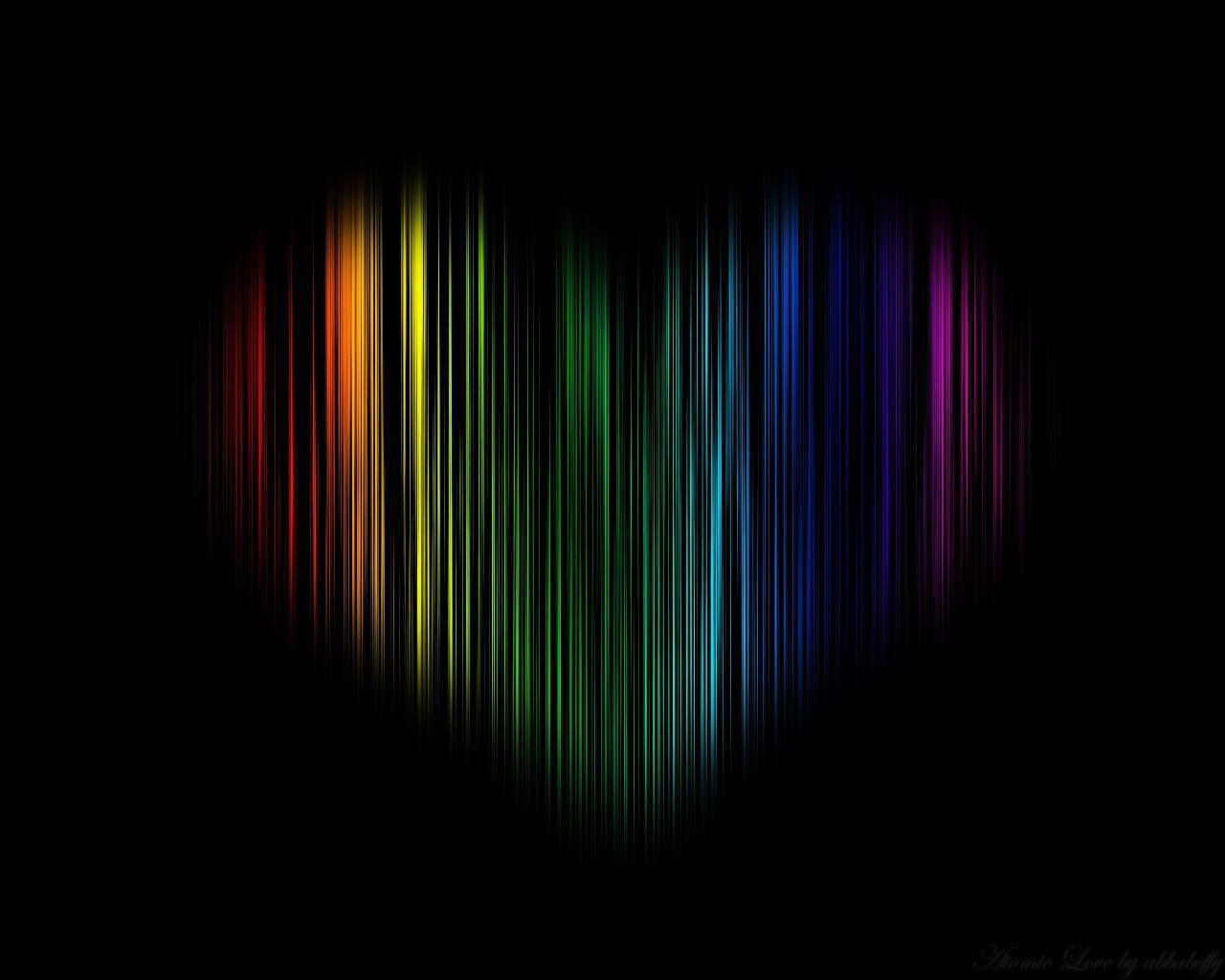 Awesome Colorful Love Image in Black Background Picture Wallpaper