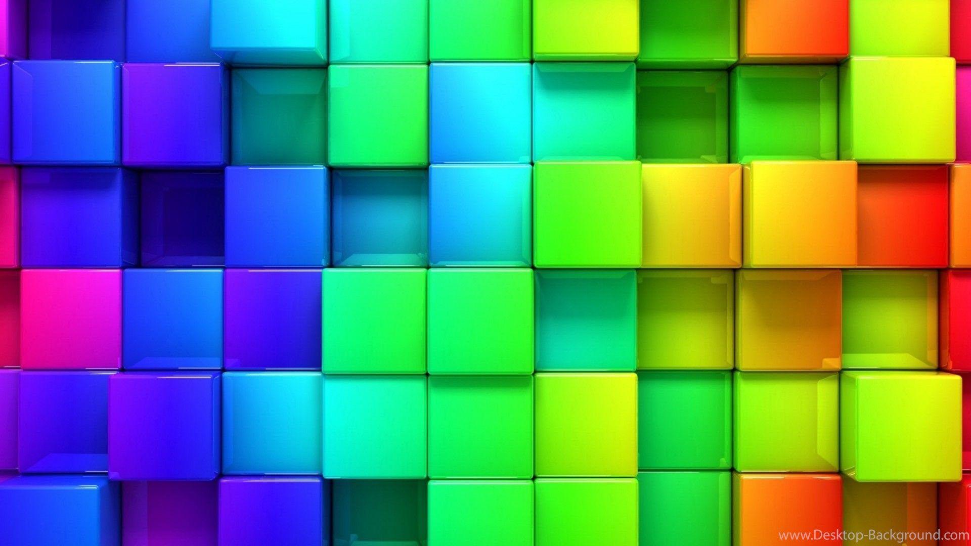 Colorful 3D Cubes Awesome Picture Wallpaper Desktop Background