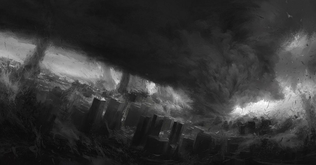Wallpaper Tornado Fantasy Disasters From above Cities