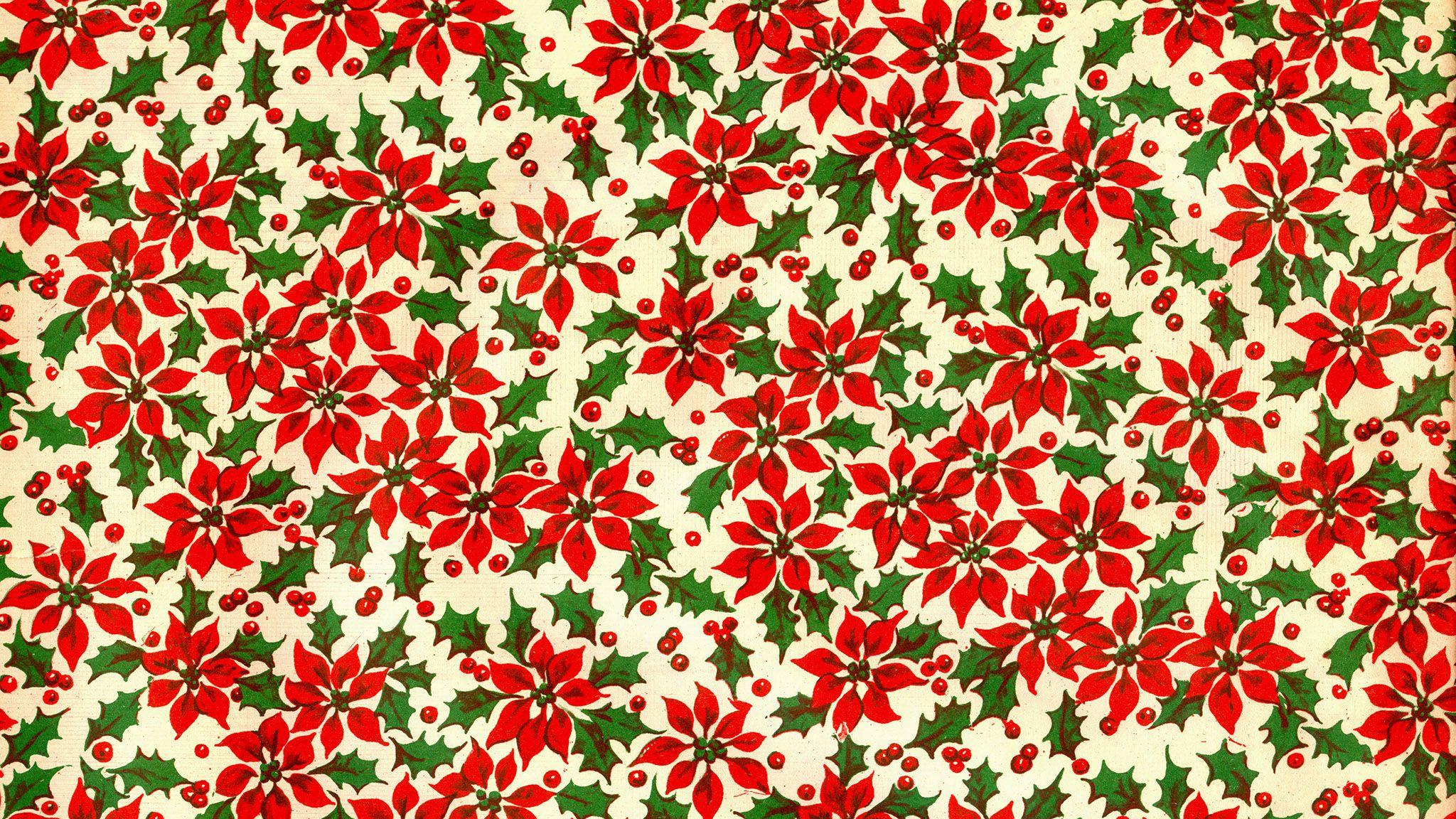 Christmas Poinsettia Background for Desktop