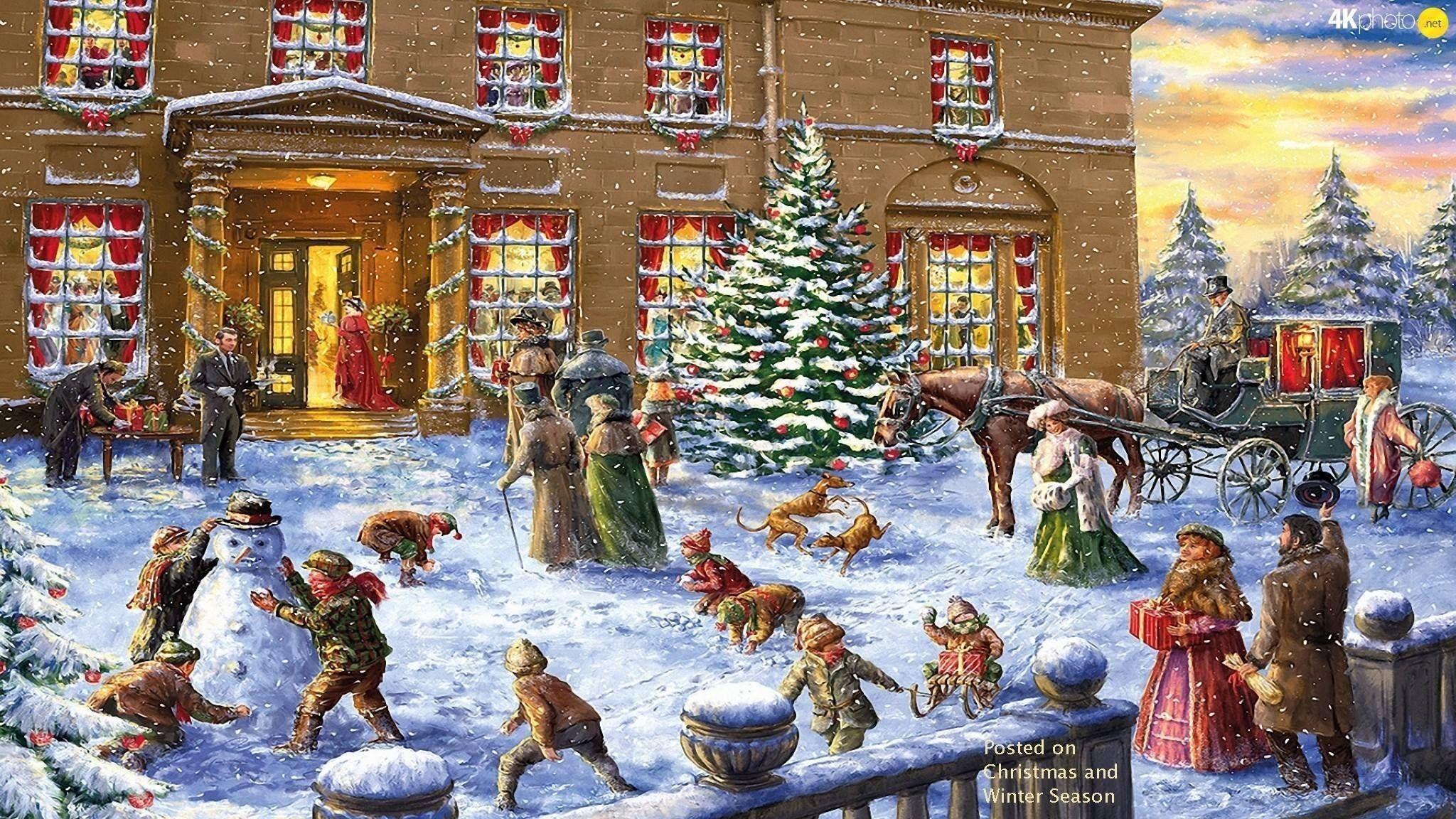 Victorian Christmas Wallpaper background picture