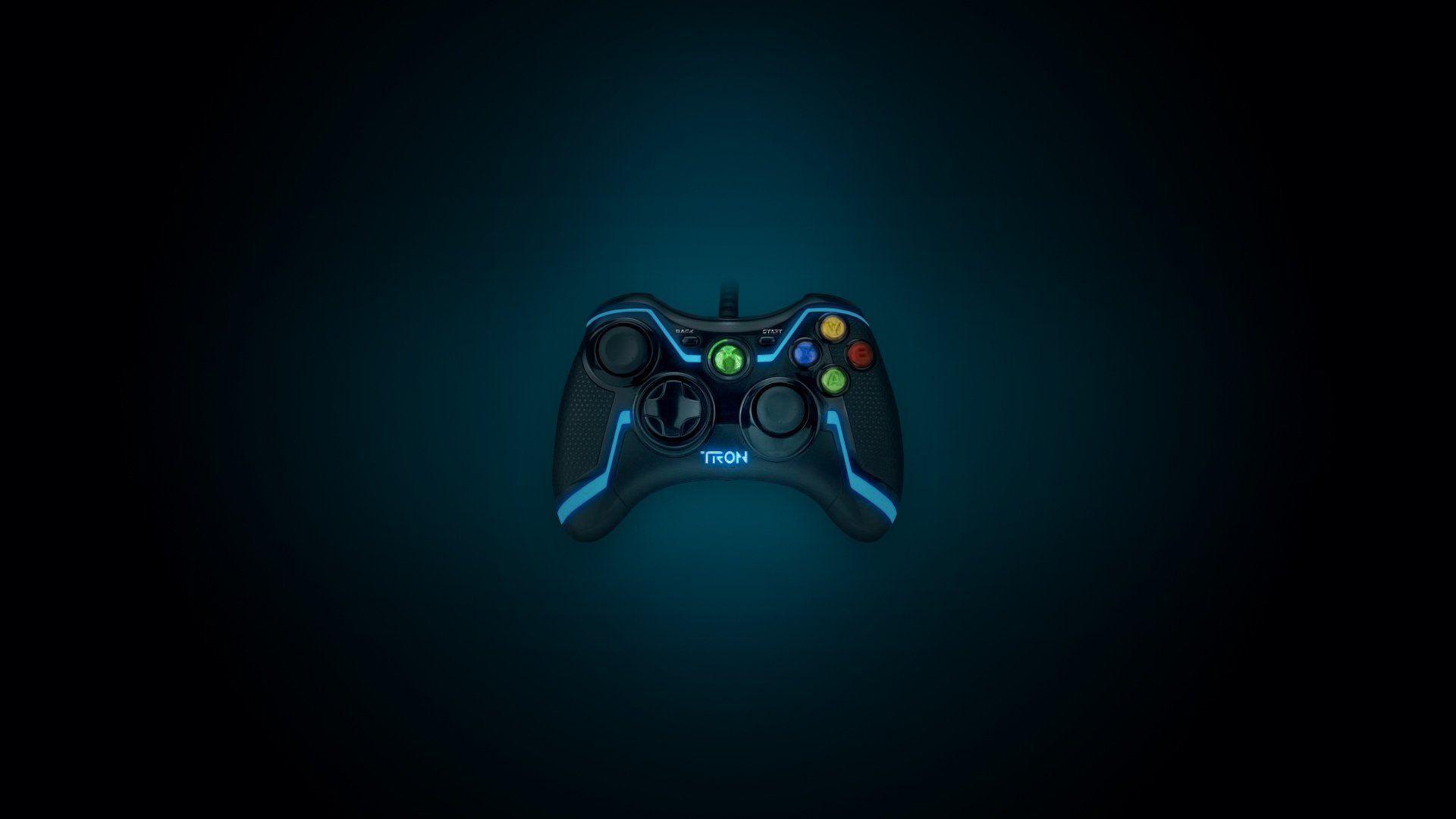 xbox gamepad the throne tron style neon buttons HD wallpaper