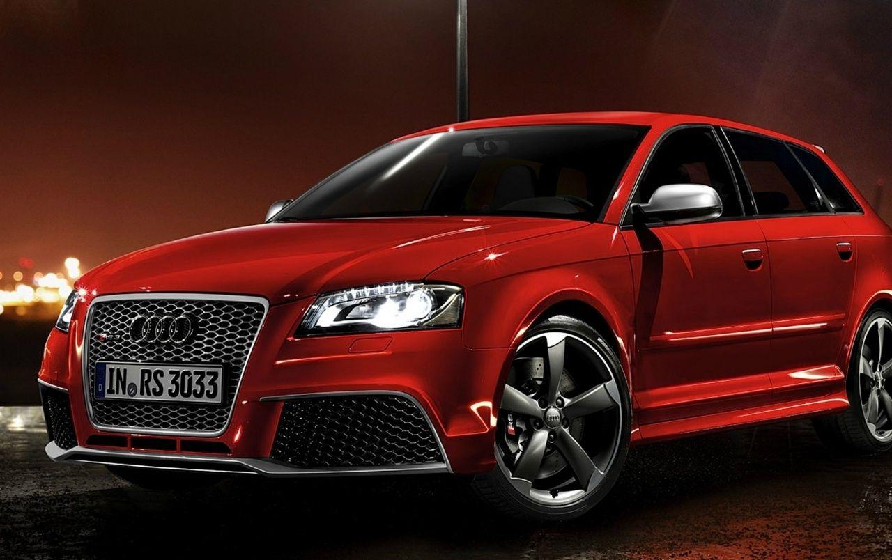 Red Audi RS3 Sportback Night Photo wallpaper. Red Audi RS3