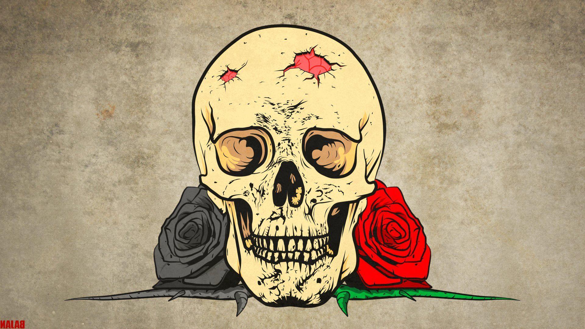 Gothic Skull and Roses HD Wallpaper. Background Imagex1080