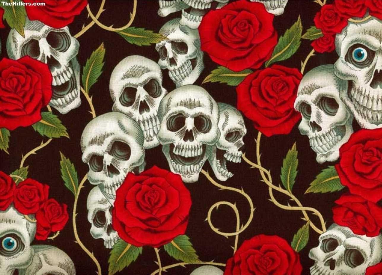 Skulls and Roses Wallpaper Free Skulls and Roses