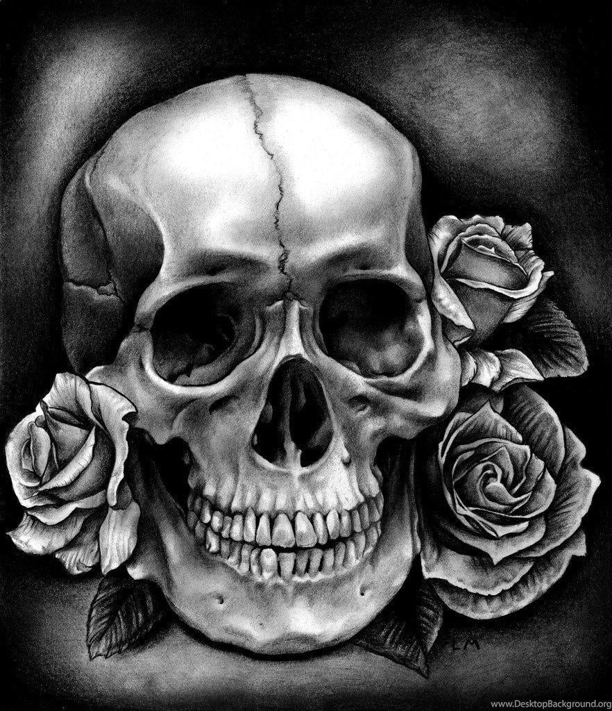 Skulls And Roses Wallpaper Wallpaper HD Base Desktop Background