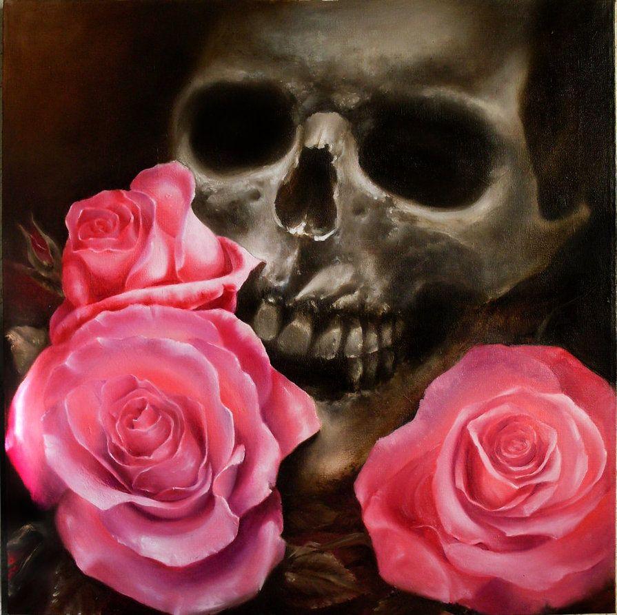 image of Skull And Roses Wallpaper - #SpaceHero