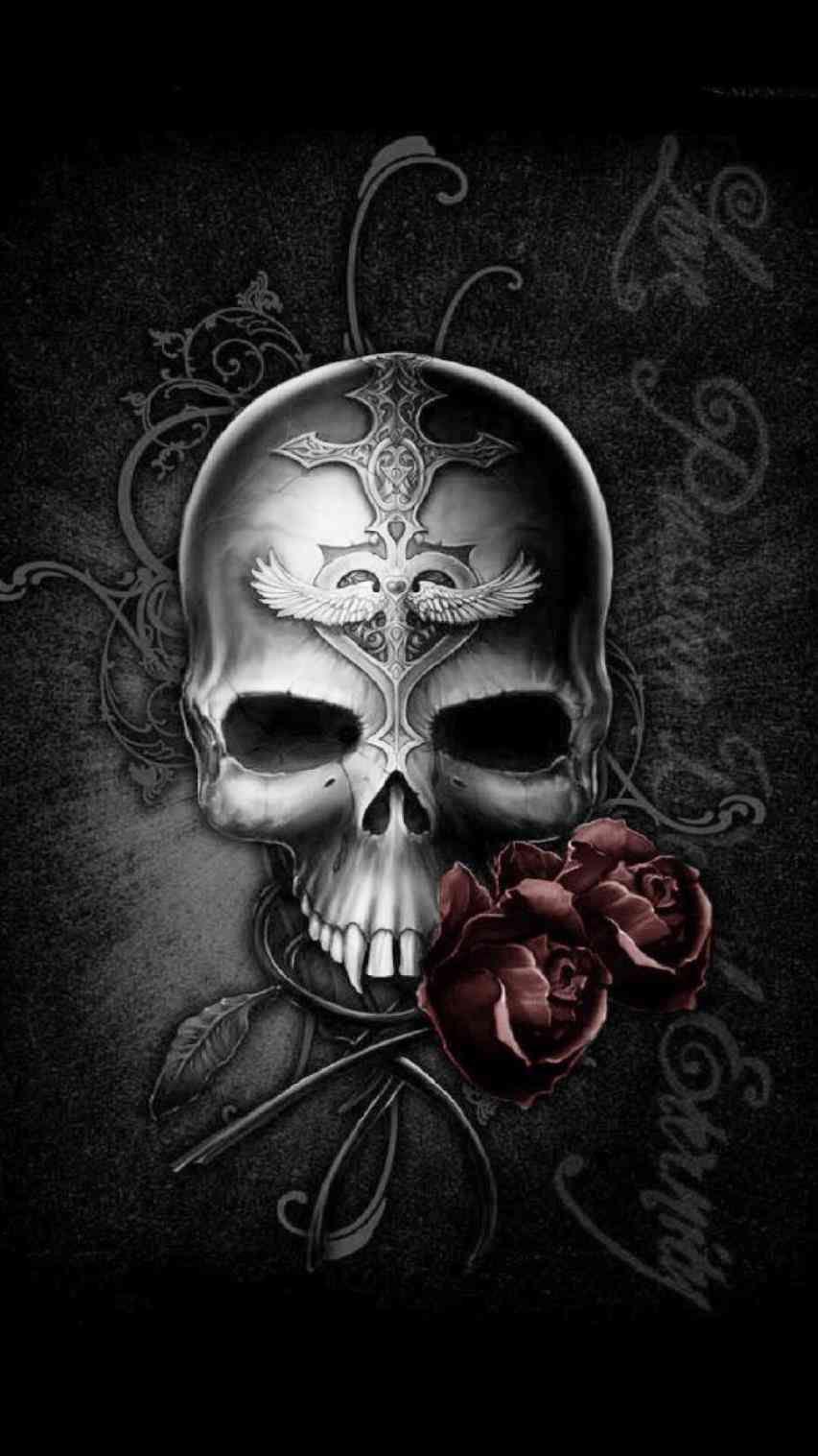 Skulls  Roses  Skull wallpaper Skulls and roses Goth wallpaper