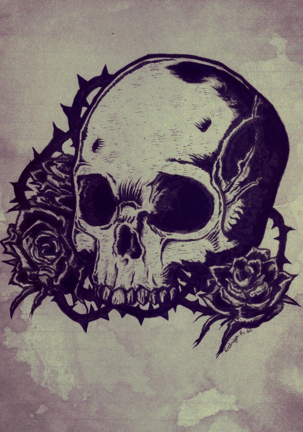Skulls And Roses Wallpaper /skulls And