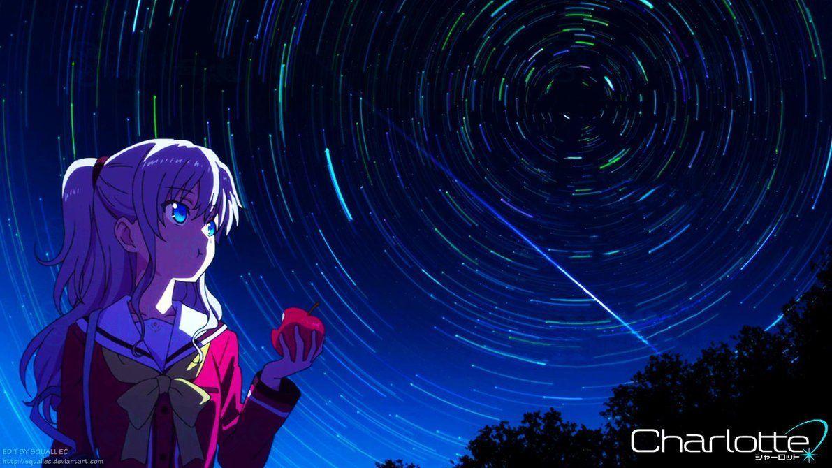 Charlotte anime character illustration, anime, Charlotte (anime), night,  stars HD wallpaper | Wallpaper Flare