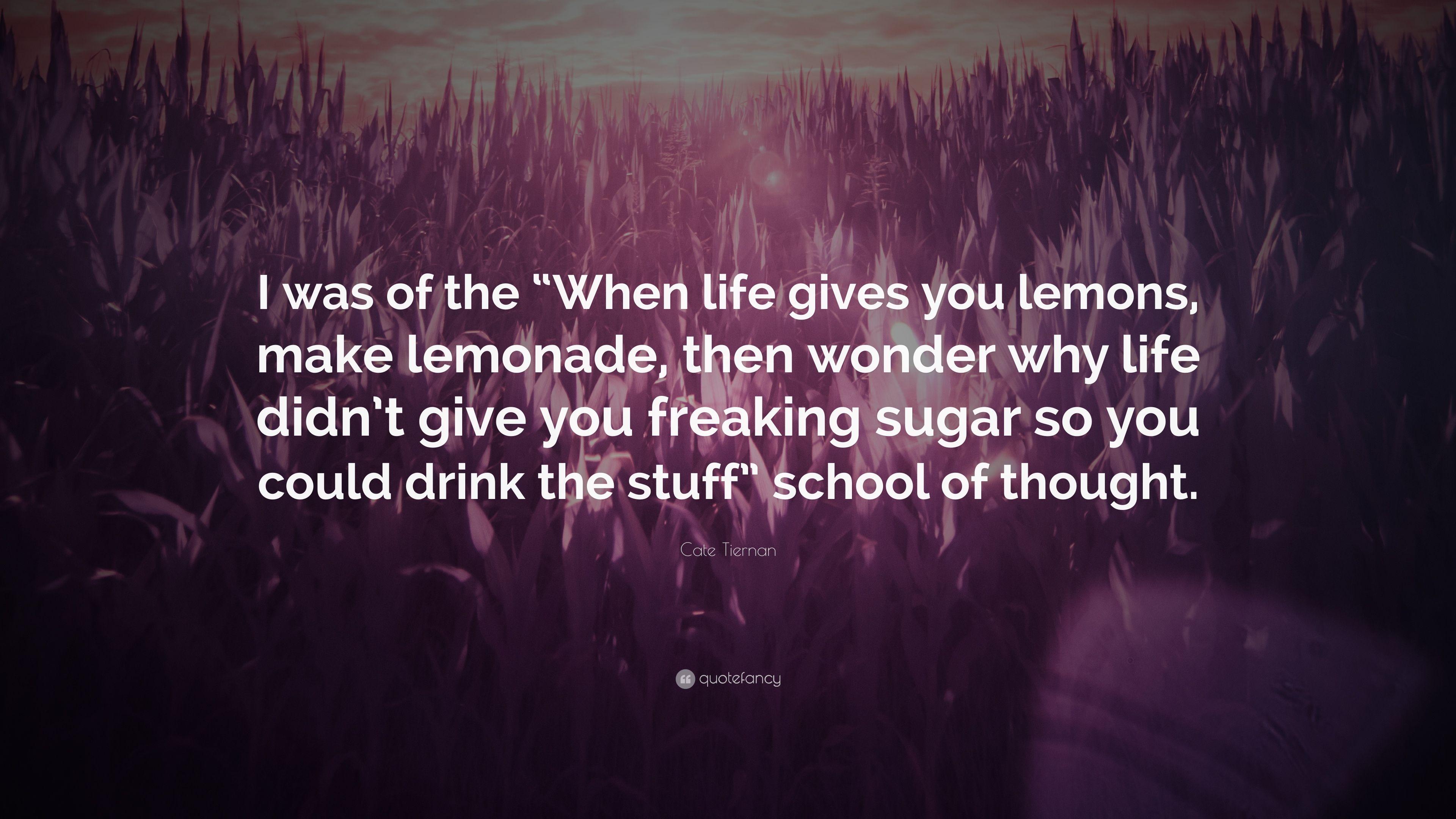 Cate Tiernan Quote: “I was of the “When life gives you lemons, make