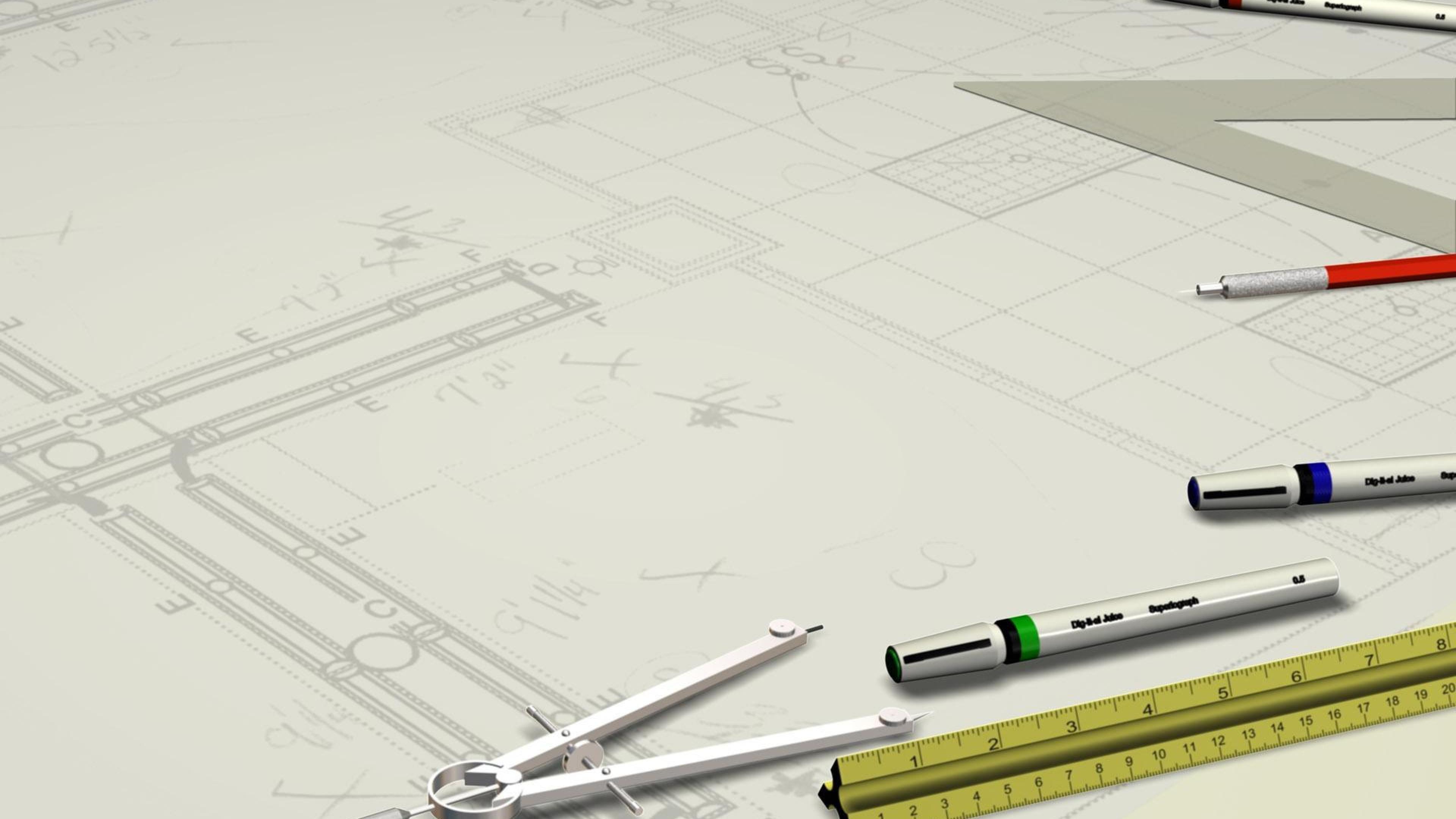 Drawing up a blueprint Art Pen Ruler Blueprint Digital HD Wallpaper