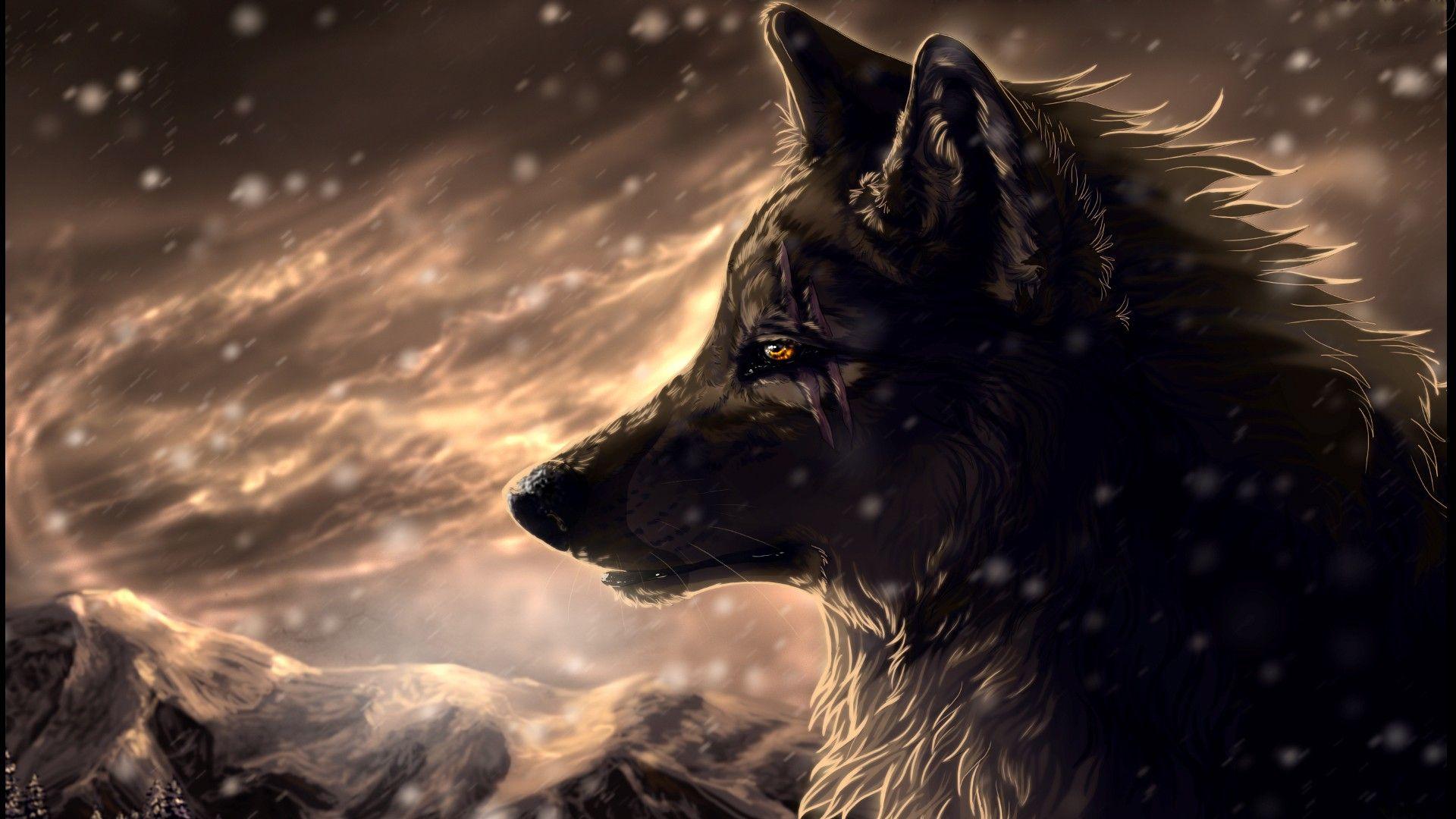 mountains, fur, scar, s.c.a.r.s., artwork, drawn, wolves wallpaper