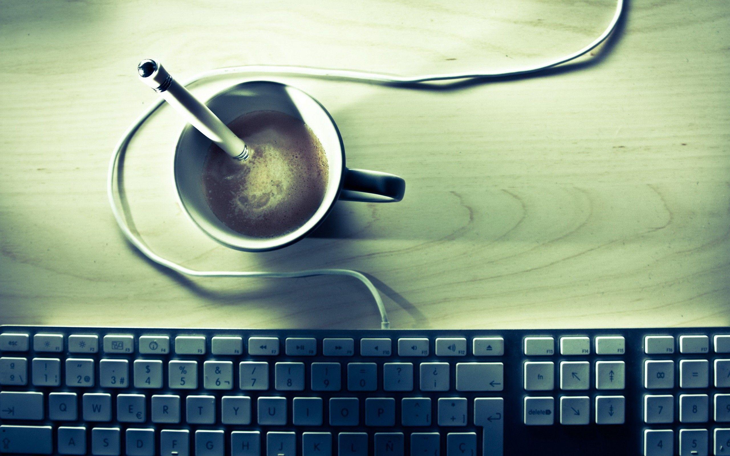 Coffee and Keyboard wallpaper. Coffee and Keyboard