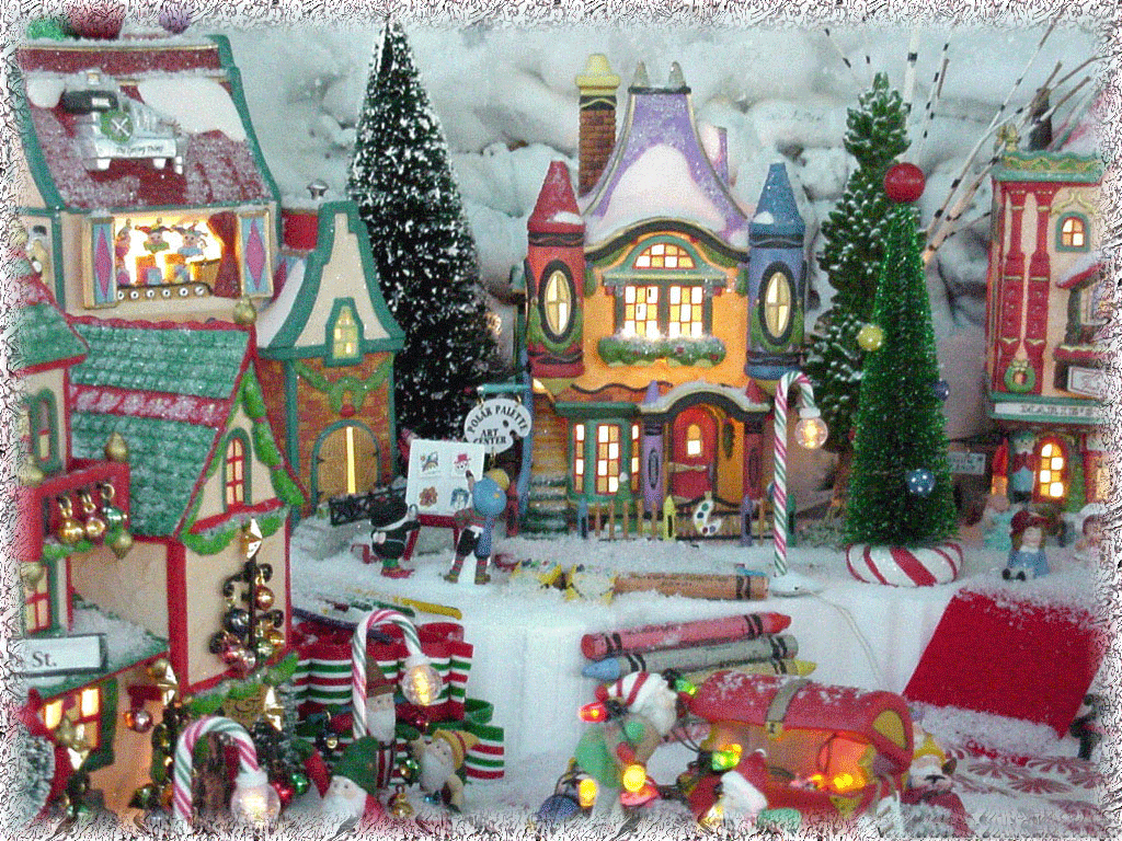snowman and christmas wallpaper: North Pole Christmas Wallpaper