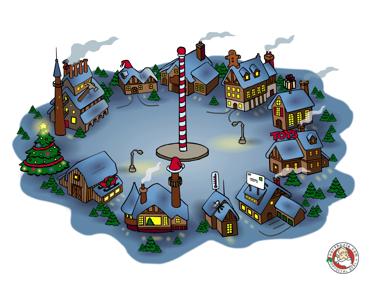 Visit with Santa Claus at Christmas at the North Pole