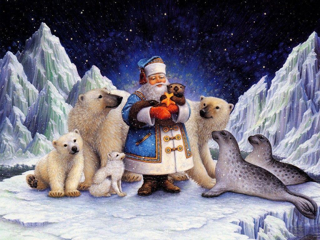 The santaclaus at north pole christmas is a great HD wallpaper