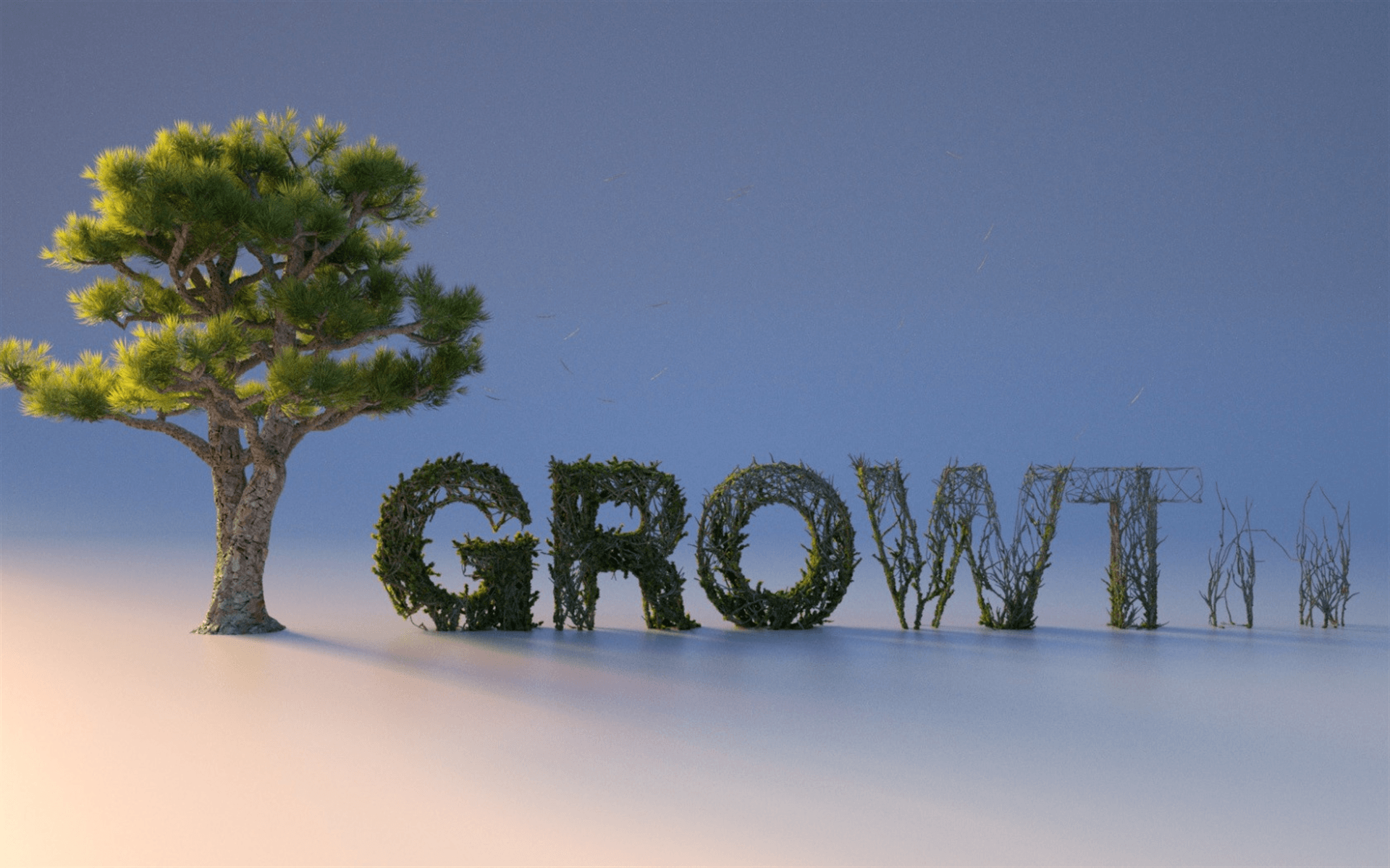 Download wallpaper growth concepts, creative 3D letters, business concepts, trees, bushes for desktop with resolution 1920x1200. High Quality HD picture wallpaper