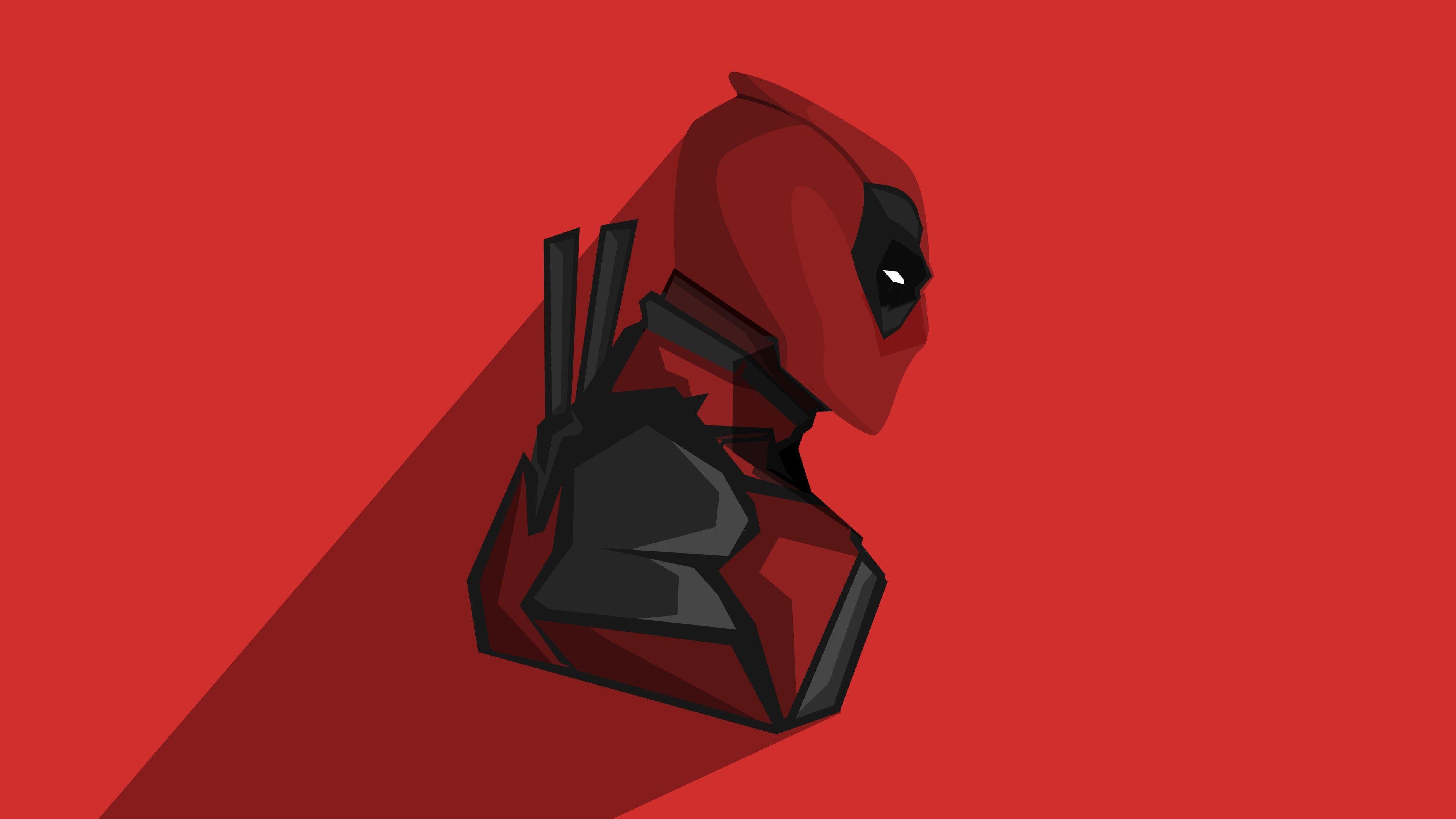 Deadpool Minimalism 4k, HD Superheroes, 4k Wallpaper, Image