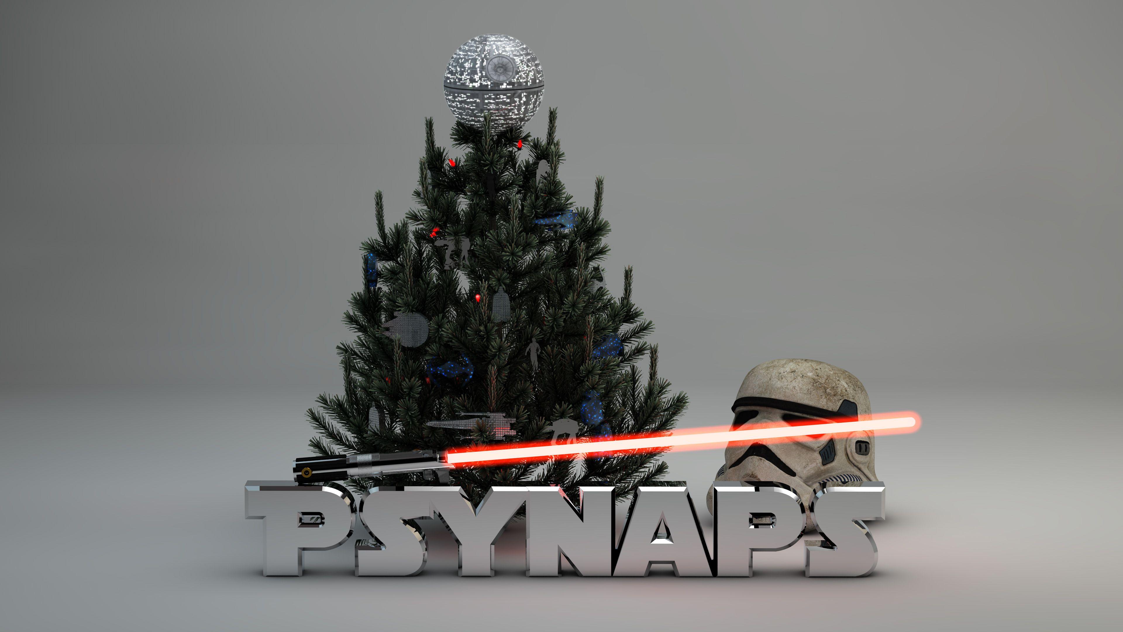 Star Wars Christmas Tree 4K Custom Wallpaper