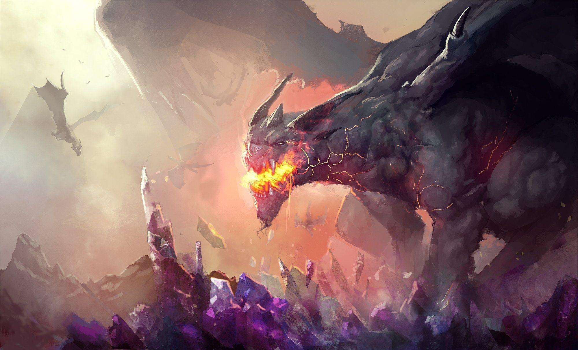 fantasy art magic dragon wallpaper and background