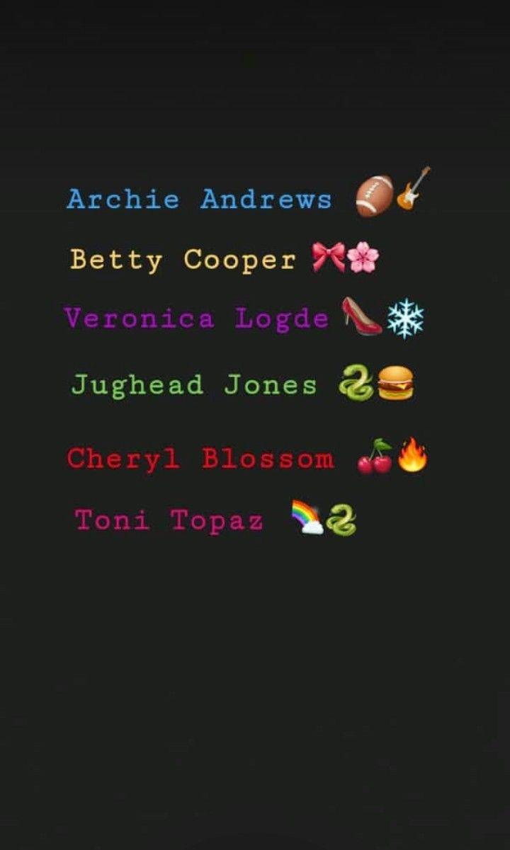 Riverdale Archie, Betty, Ronnie, Jug, Cheryl &Toni. River dale