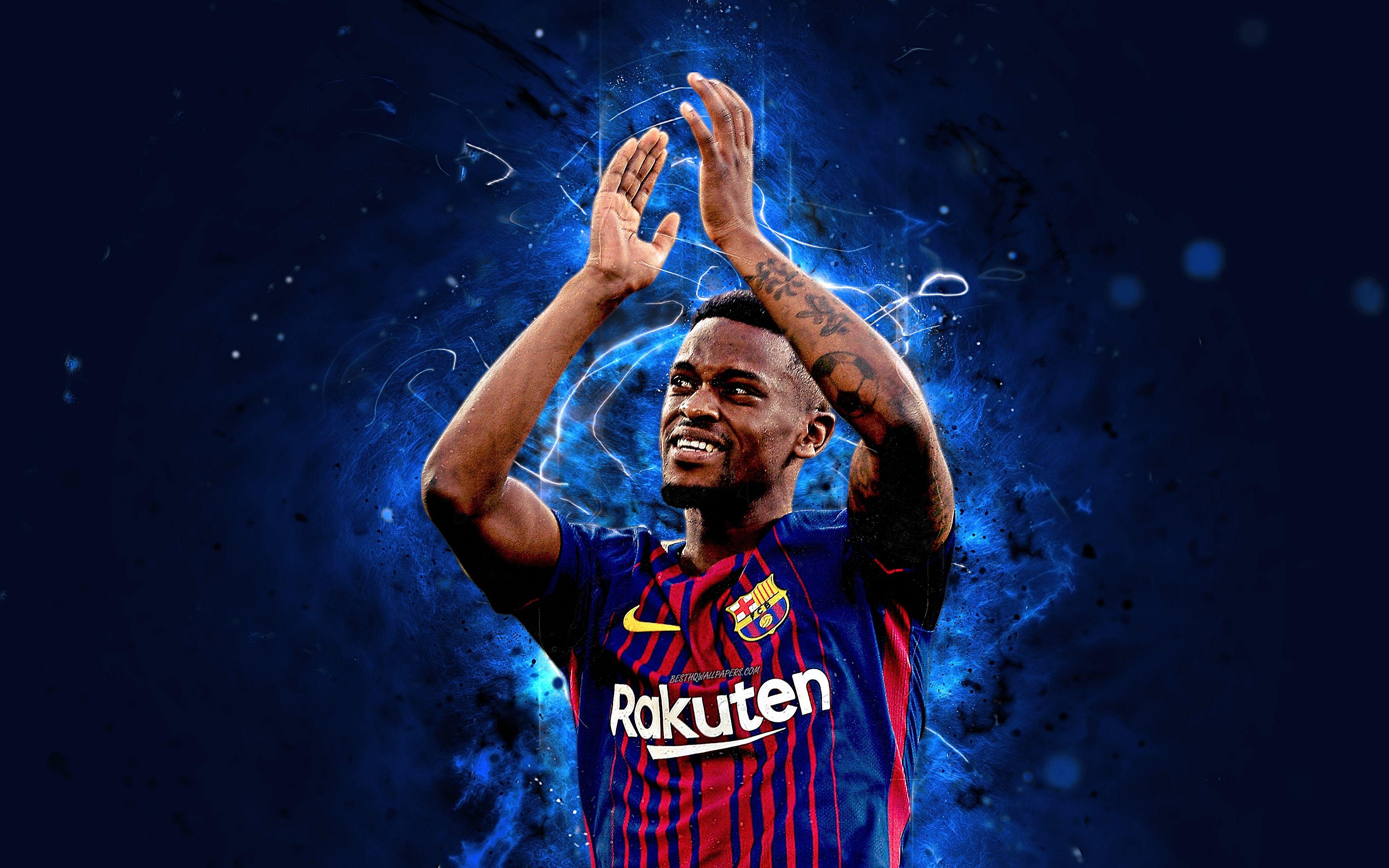 Download wallpaper Nelson Semedo, 4k, abstract art, football