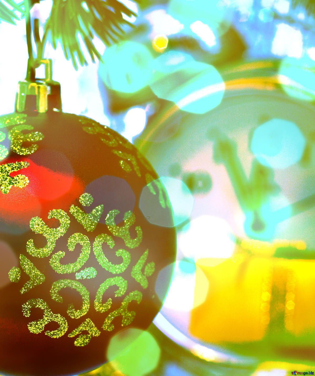 Download free picture Christmas wallpaper Red ball and clock on CC