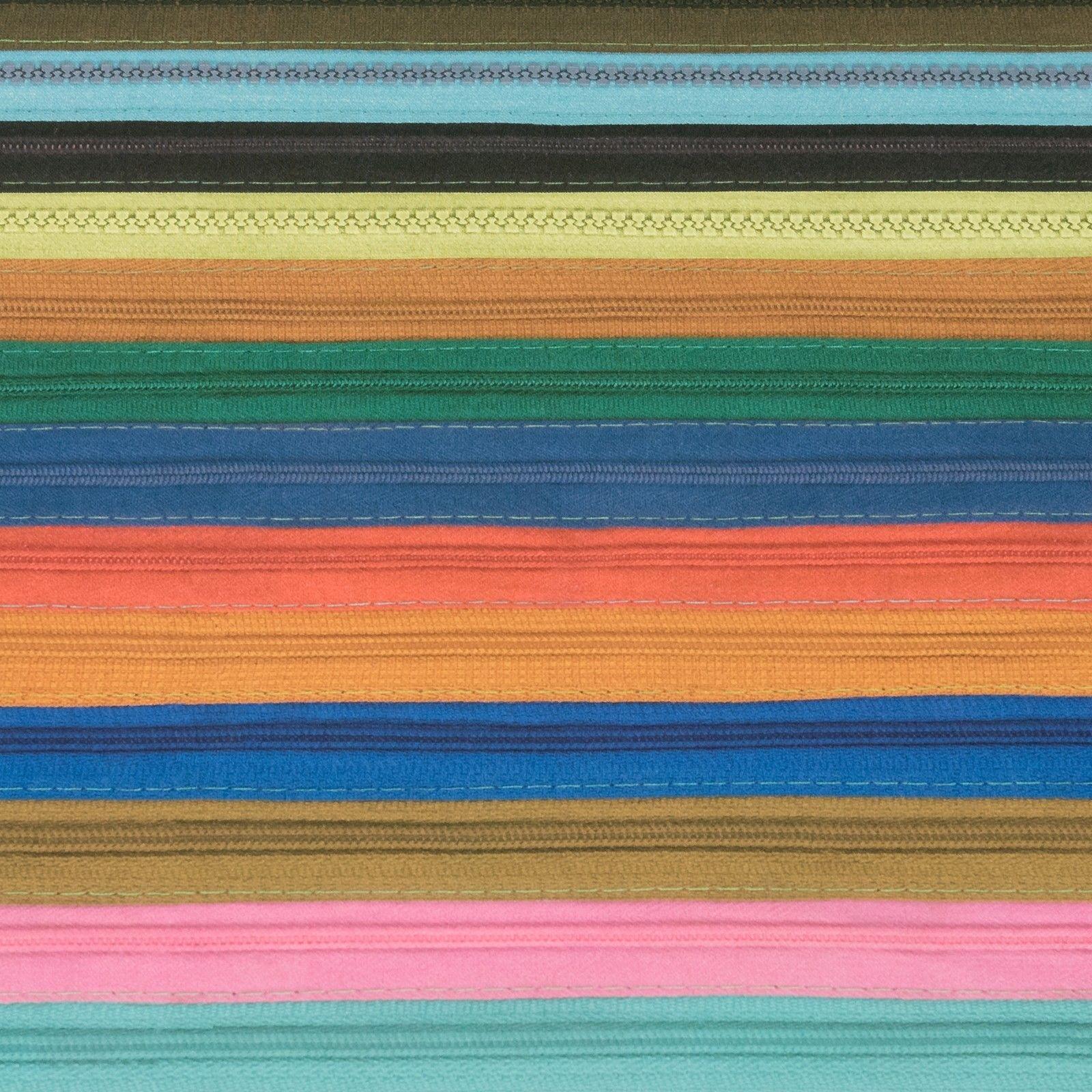 RAINBOW FABRIC ZIP Striped Textured Designer Wallpaper Multi Colour