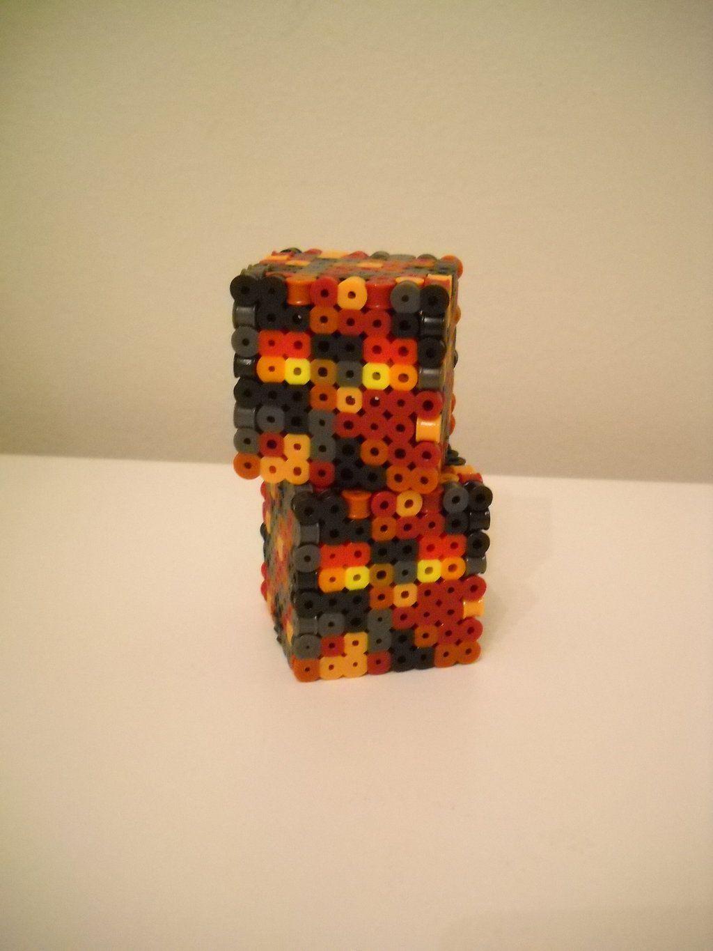 Minecraft Magma Cube perler beads