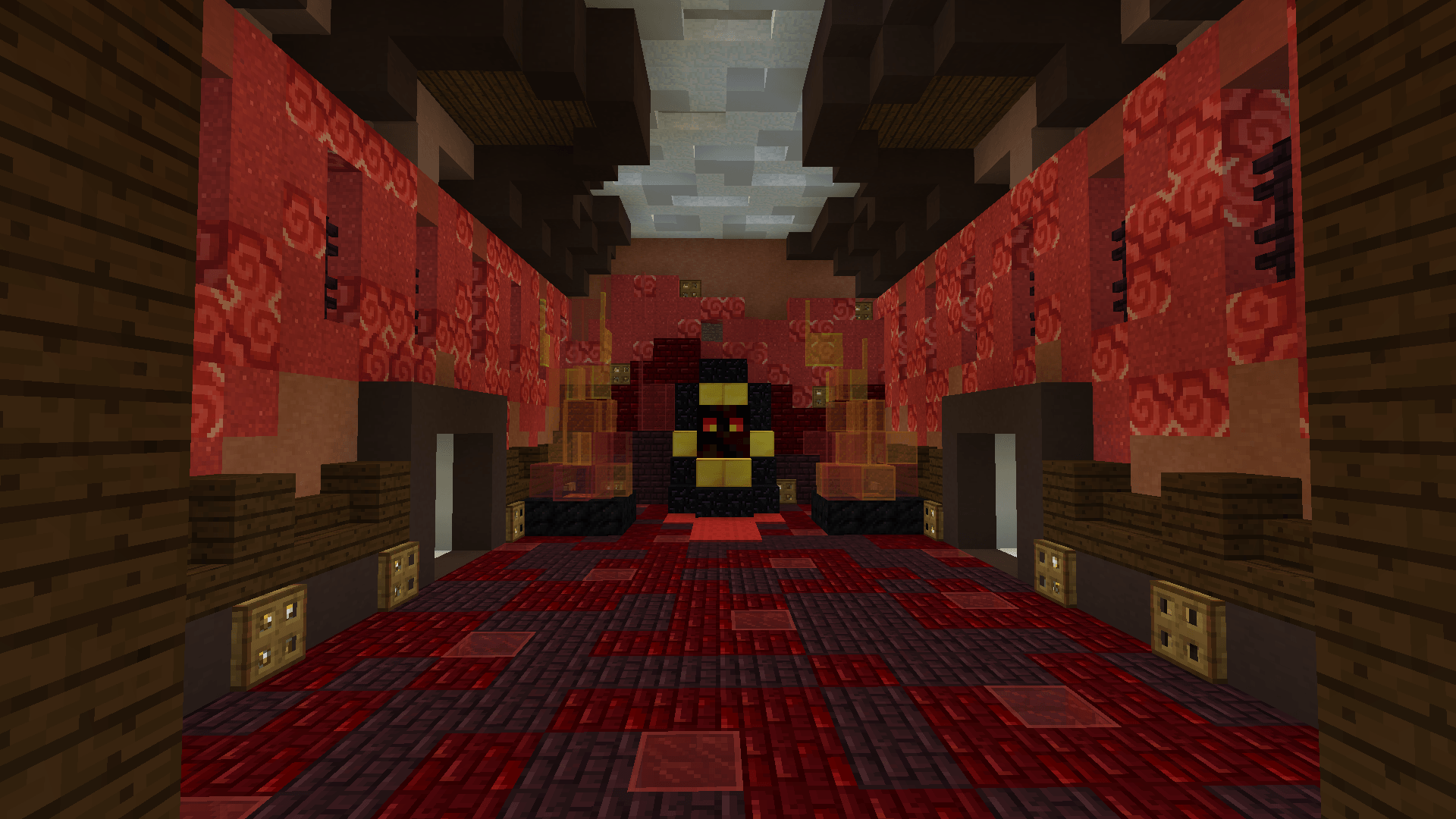 I built an underground throne room for Cuby the Magma Cube