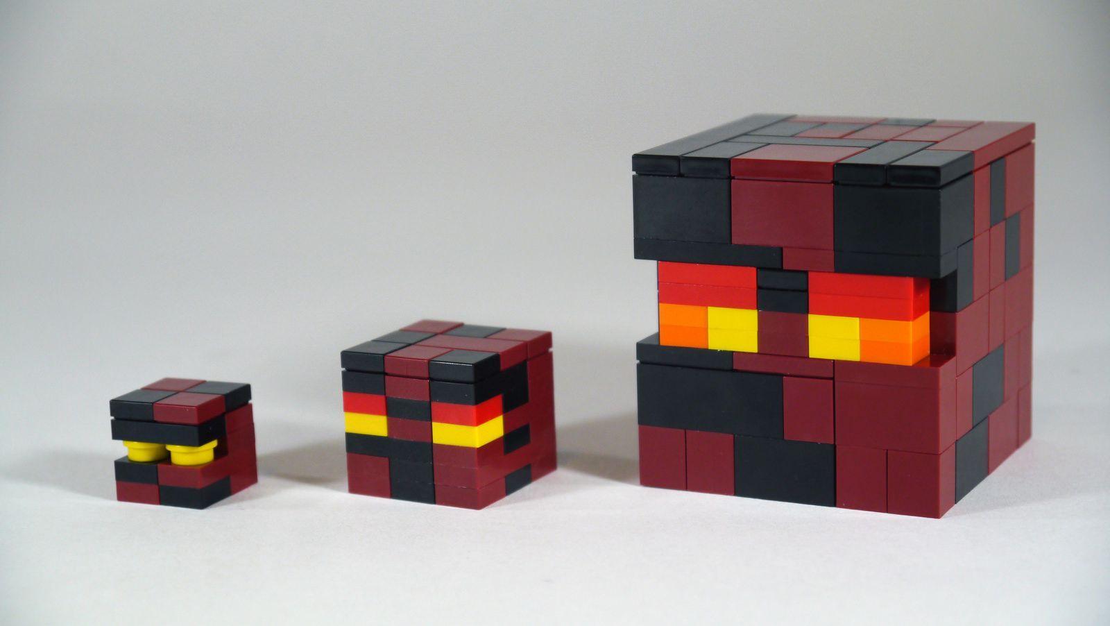 LEGO Minecraft Magma Cubes (3 Scale). Custom LEGO Instructions