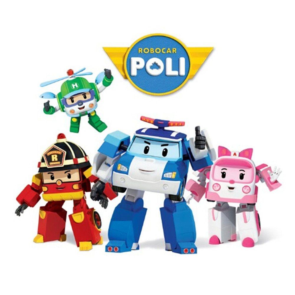 4pcs Set Kids Toys Robocar Poli Korea Robot Transformation Anime